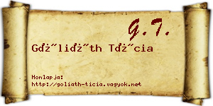 Góliáth Tícia névjegykártya